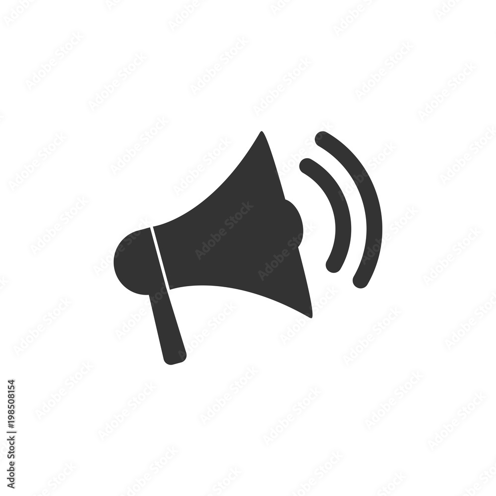 Megaphone icon. Vector illustration, flat design. Stock Vector | Adobe Stock
