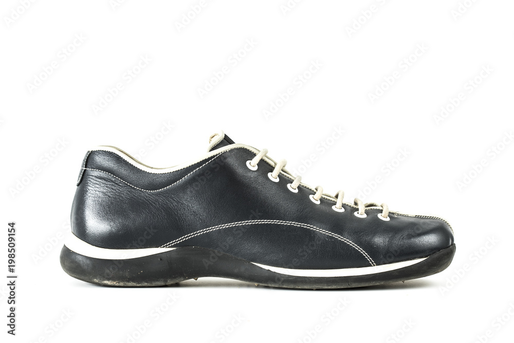 Black sport shoe isolated white background Black sport shoe isolated white background