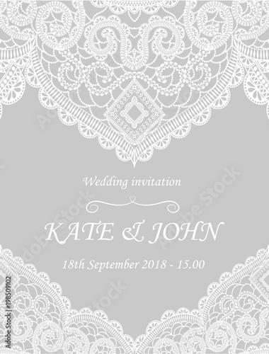 wedding invitation with lace