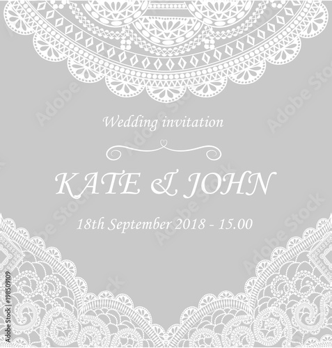 wedding invitation with lace