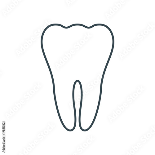 Tooth icon. Flat vector cartoon illustration. Objects isolated on white background.