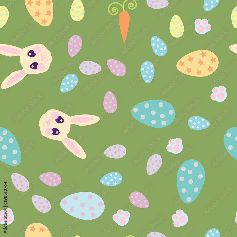 Green Easter seamless pattern