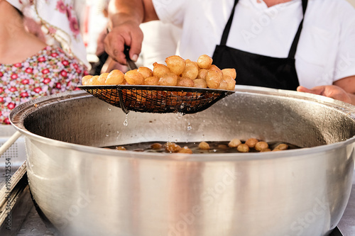 Photography Lokmades or Loukoumades Cypriot and Greek Doughnuts Honey Dough Balls