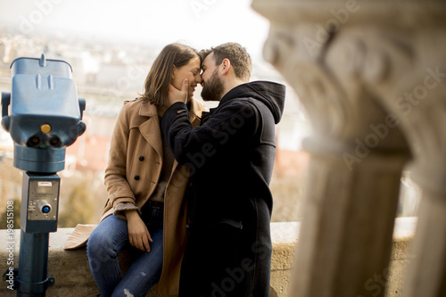Loving couple  in the historical area of Budapest, Hungary © BGStock72