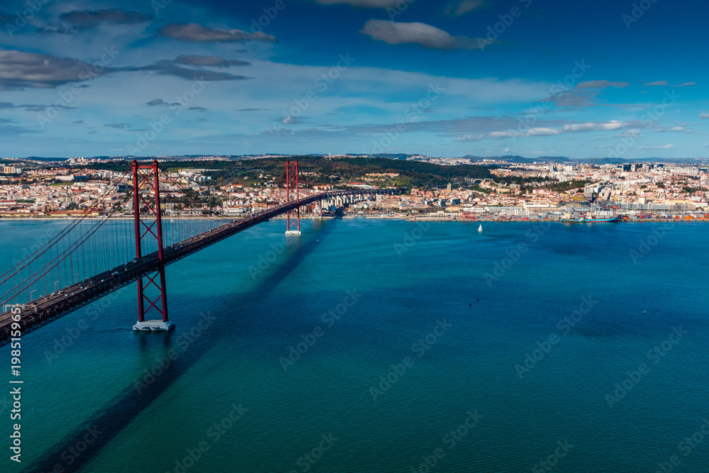 The 25 April bridge (Ponte 25 de Abril) is a steel suspension bridge located in Lisbon, Portugal, crossing the Targus river. It is one of the most famous landmarks of the region.