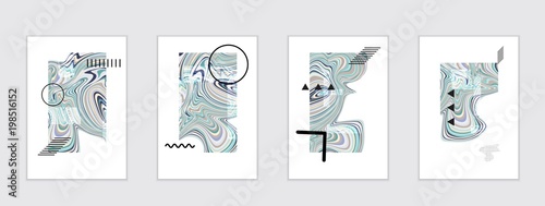 Set of artistic abstract universal card templates