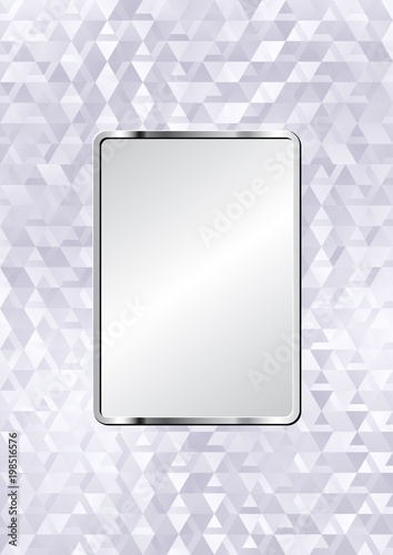 glossy glass background with metallic plaque