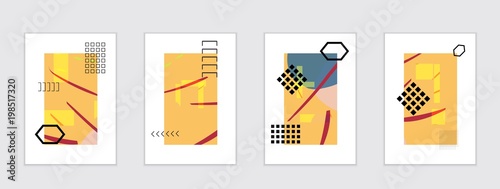 Set of artistic abstract universal card templates