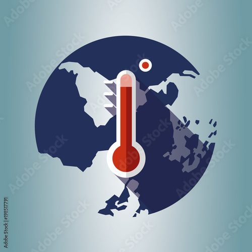 Global warming  temperature-illustration