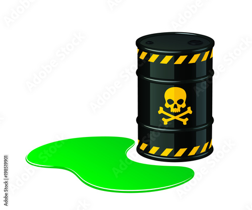 Barrel of toxic waste. Toxic waste vector illustration