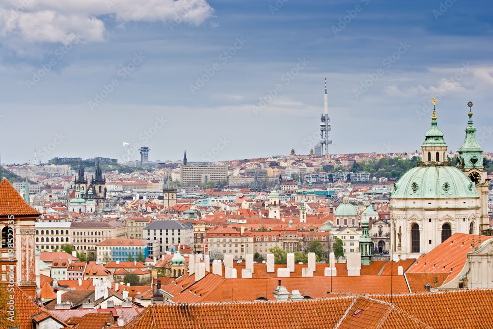 Fototapeta premium Panoramic view of Prague - Czech capital.