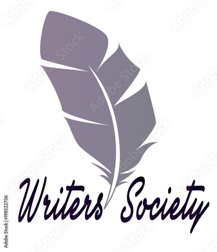 Contour silhouette of the pen - a close-up - a club of writers. Idea for the ...