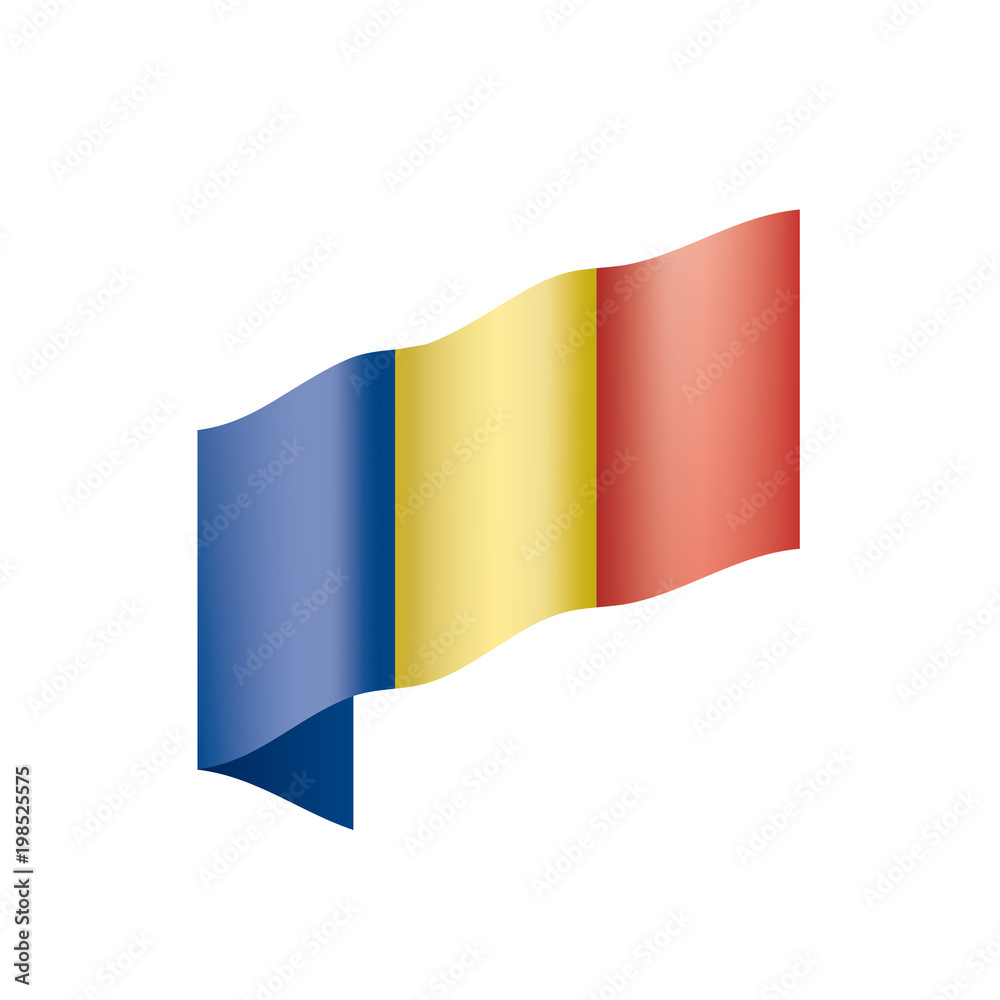 Fototapeta premium Romania flag, vector illustration