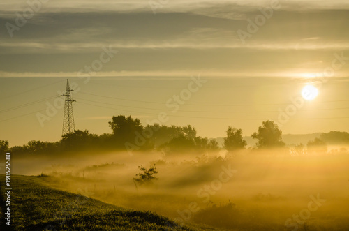 Novi Sad, Serbia - October 22, 2015: Morning mist in October 