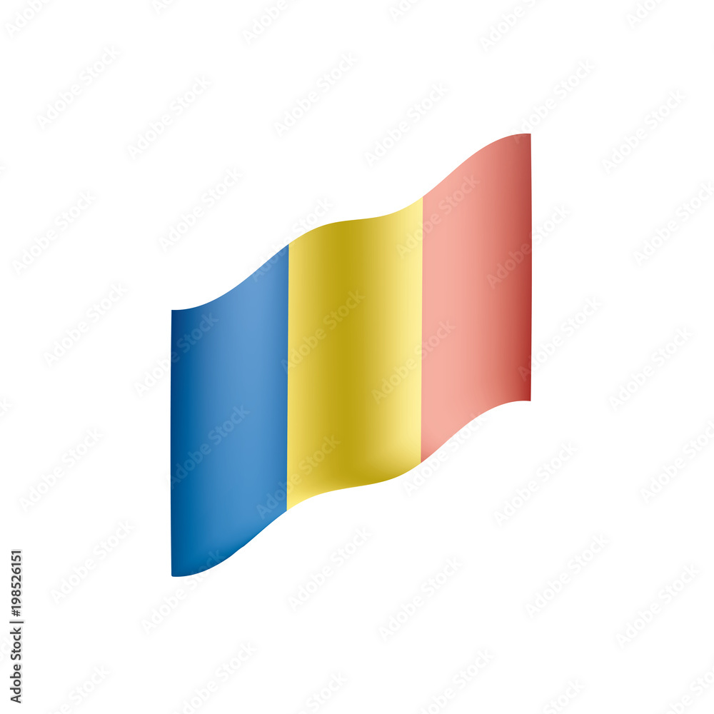 Fototapeta premium Romania flag, vector illustration