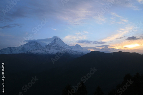 South face of Annapurna South - view from Poon Hill  Annapurna Massif  Himalayas  Nepal 