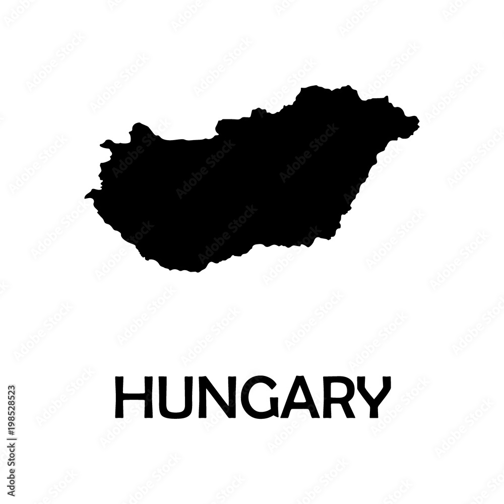 High detailed vector map - Hungary