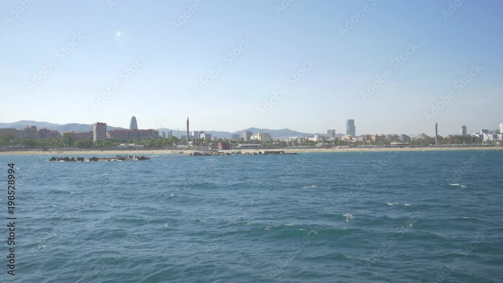 Barcelona seen from the sea Barcelona seen from the sea