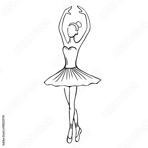 Beautiful hand drawn ballerina stock illustration