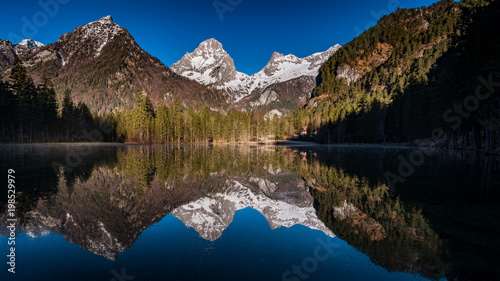 The mountains and its mirror in the austrian alps