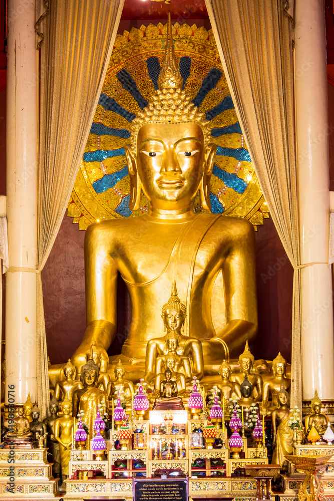 Golden Buddha is located in Wat Phra Sing Waramahavihan ,Chiang Mai ,Thailand