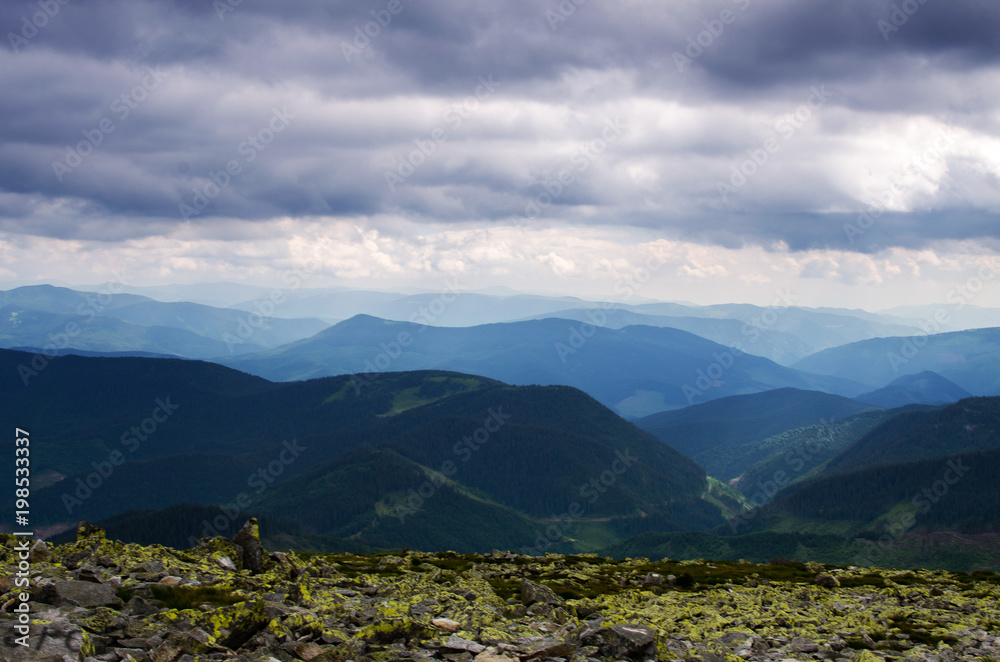 The landscape on the Carpathian Mountains in Ukraine The landscape on the Carpathian Mountains in Ukraine