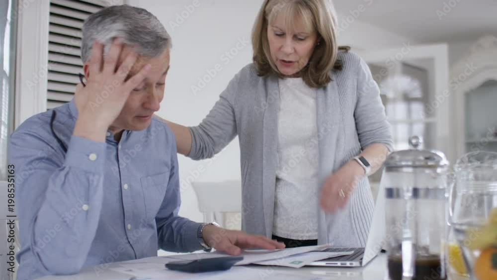 Mature couple having financial problems