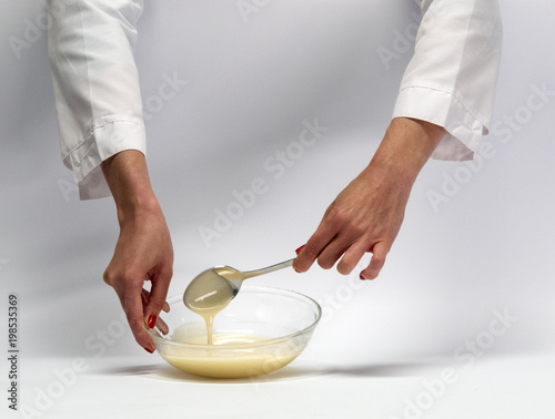 women's hands in the kitchen. photo