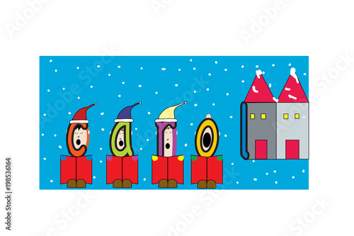 Christmas caroler illustration
