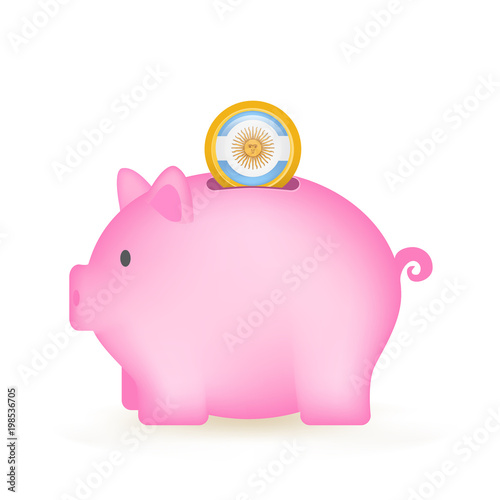 Argentina Flag Coin Piggy Bank Savings