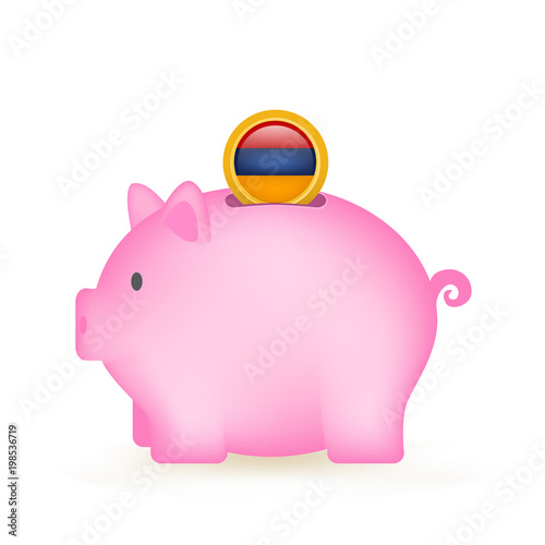 Armenia Flag Coin Piggy Bank Savings