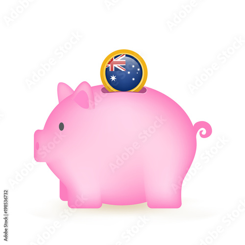Australia Flag Coin Piggy Bank Savings