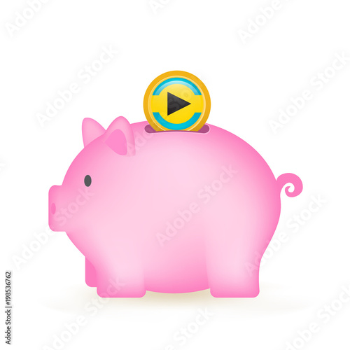 Bahamas Flag Coin Piggy Bank Savings