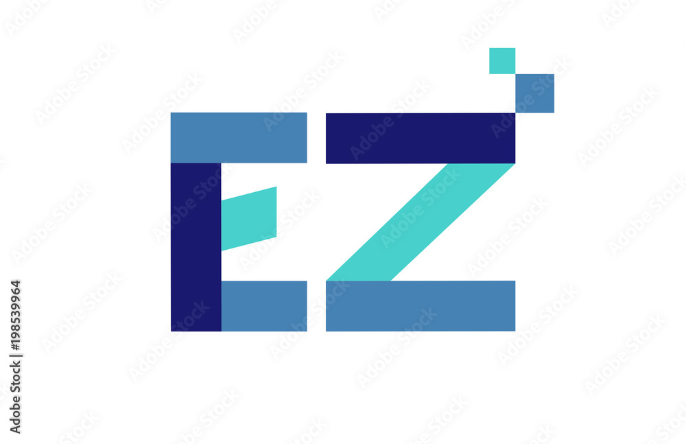 Fototapeta premium EZ Digital Ribbon Letter Logo