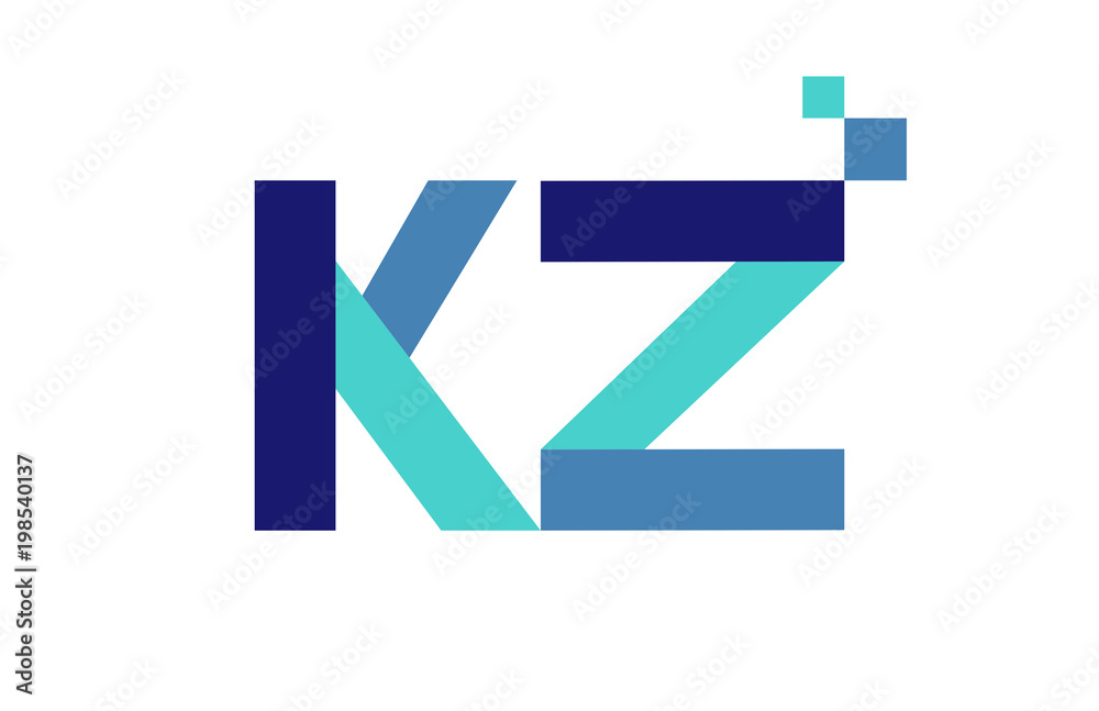 KZ Digital Ribbon Letter Logo KZ Digital Ribbon Letter Logo