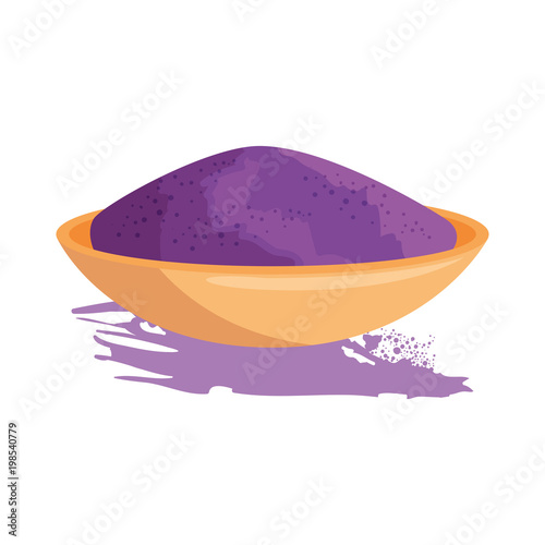 ceramic container with color powder holy celebration