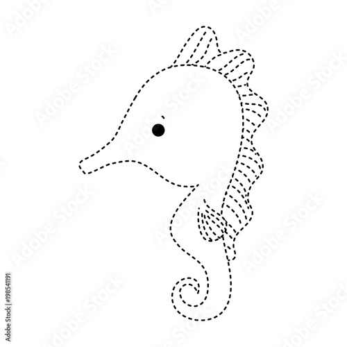 dotted shape seahouse ocean animal and tropical creature