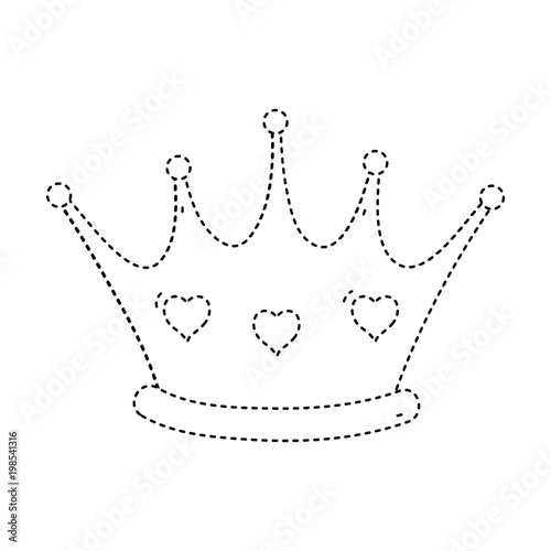 dotted shape queen luxury crown with hearts decoration