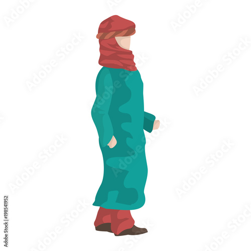 arabic man with turban and robe design