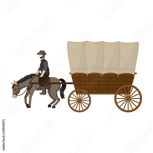 horse with carriage travel transport vehicle