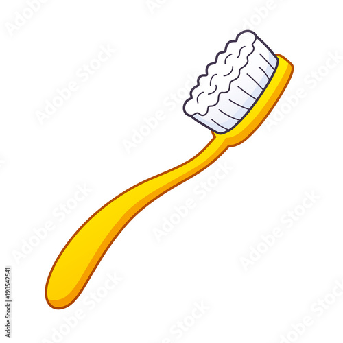 Yellow toothbrush isolated.