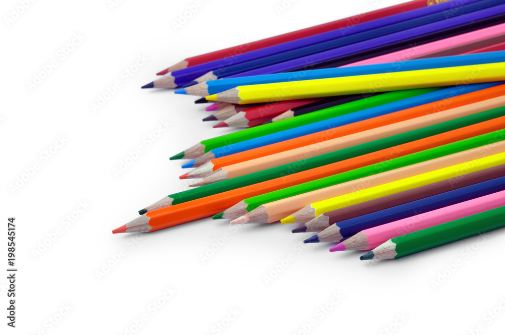 Colored Pencils, Isolated on White