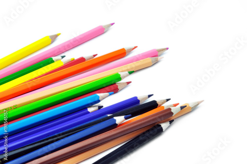 Colored Pencils, Isolated on White