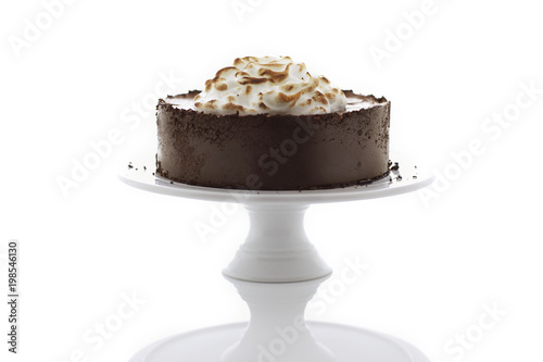 Chocolate Cheese Cake with Meringue on Pedistal