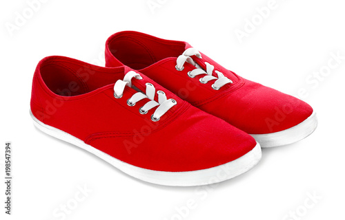 Casual female shoes on white background