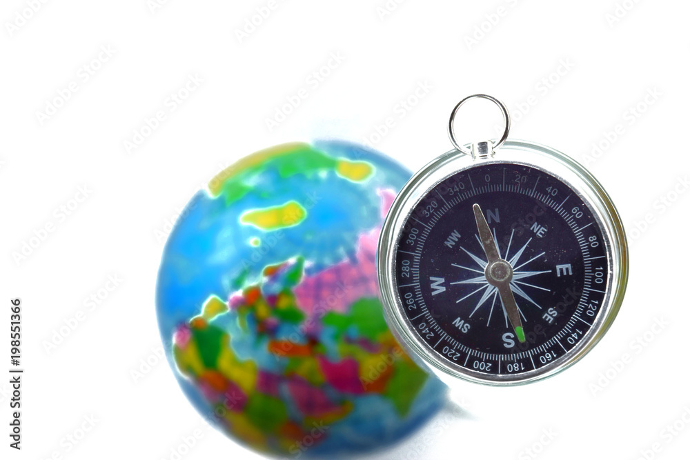 compass and world map travel concept