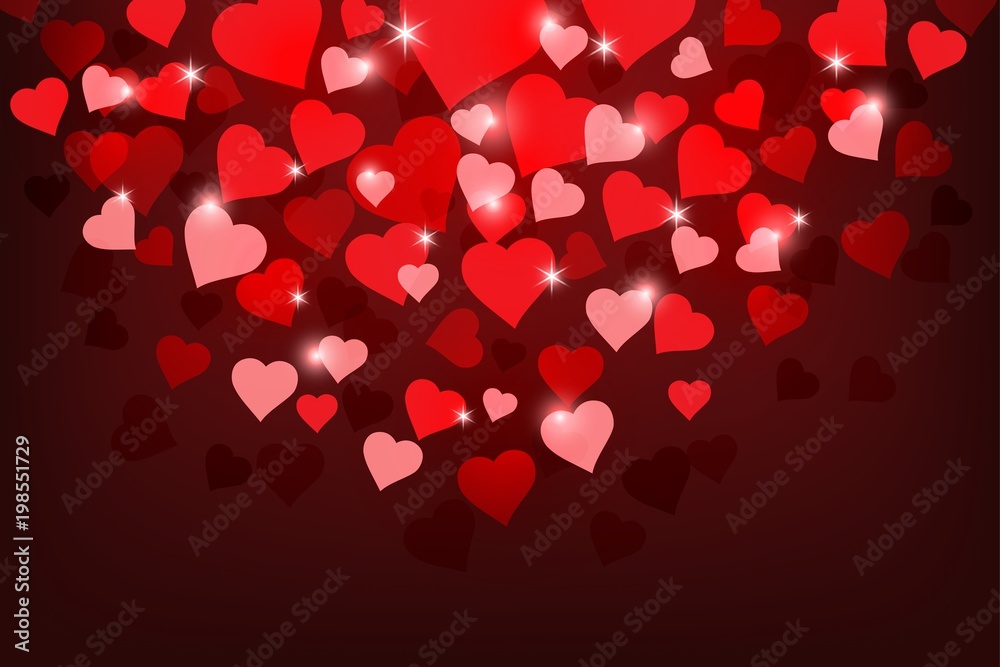 Valentine's day background with hearts. Vector illustration