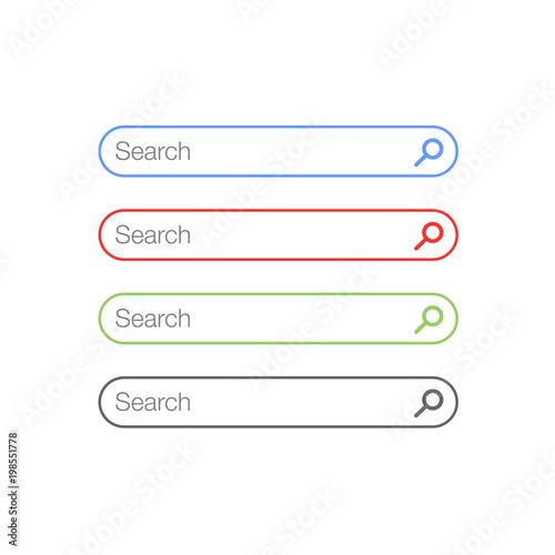 Simple Flat Minimalist Search Button in Rounded Rectangle and magnifying Glass