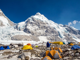 Canvas schilderij Alpinisme Trektocht naar Everest Base Camp  © marabelo