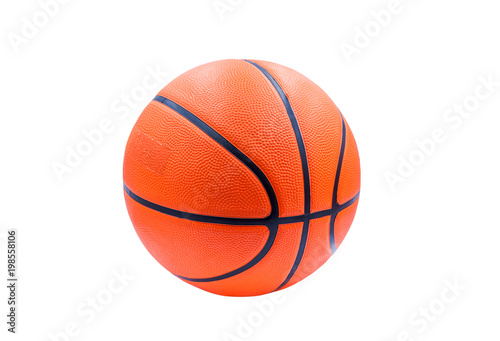 Recreation leisure sports equipment with a basketball. Isolated on white background. © kdshutterman